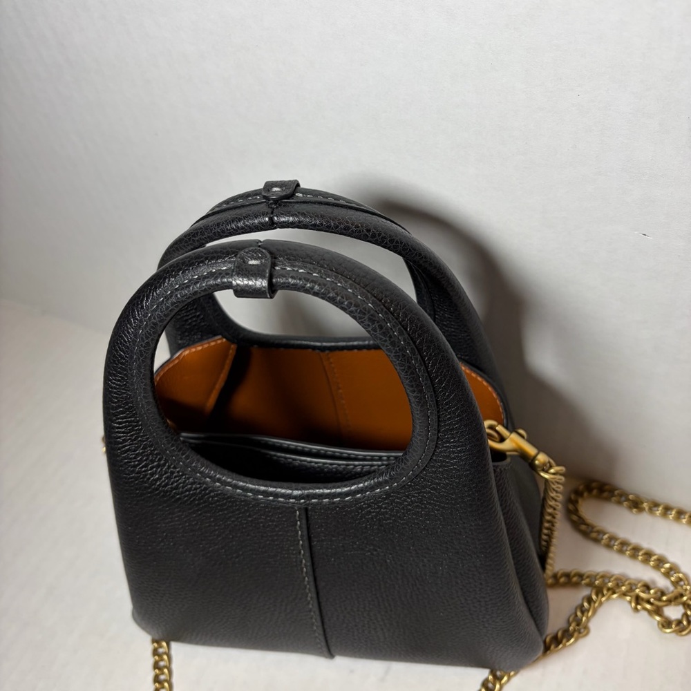 Coach Lana 19 Mini Brass/Black Pebble Leather Crossbody Bag - Picture 5 of 7